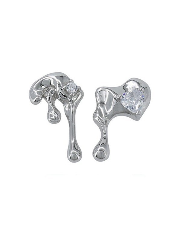 Lava Diamond Zirconia Stud Earring-2