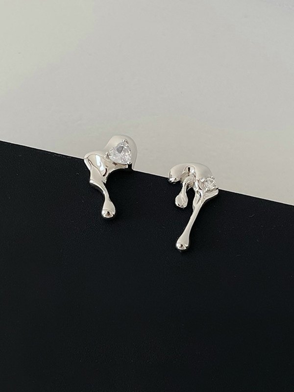 Lava Diamond Zirconia Stud Earring-1