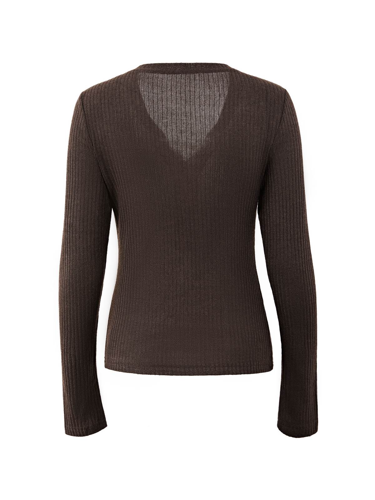Lace Paneled Button Long Sleeve Knit Top-4