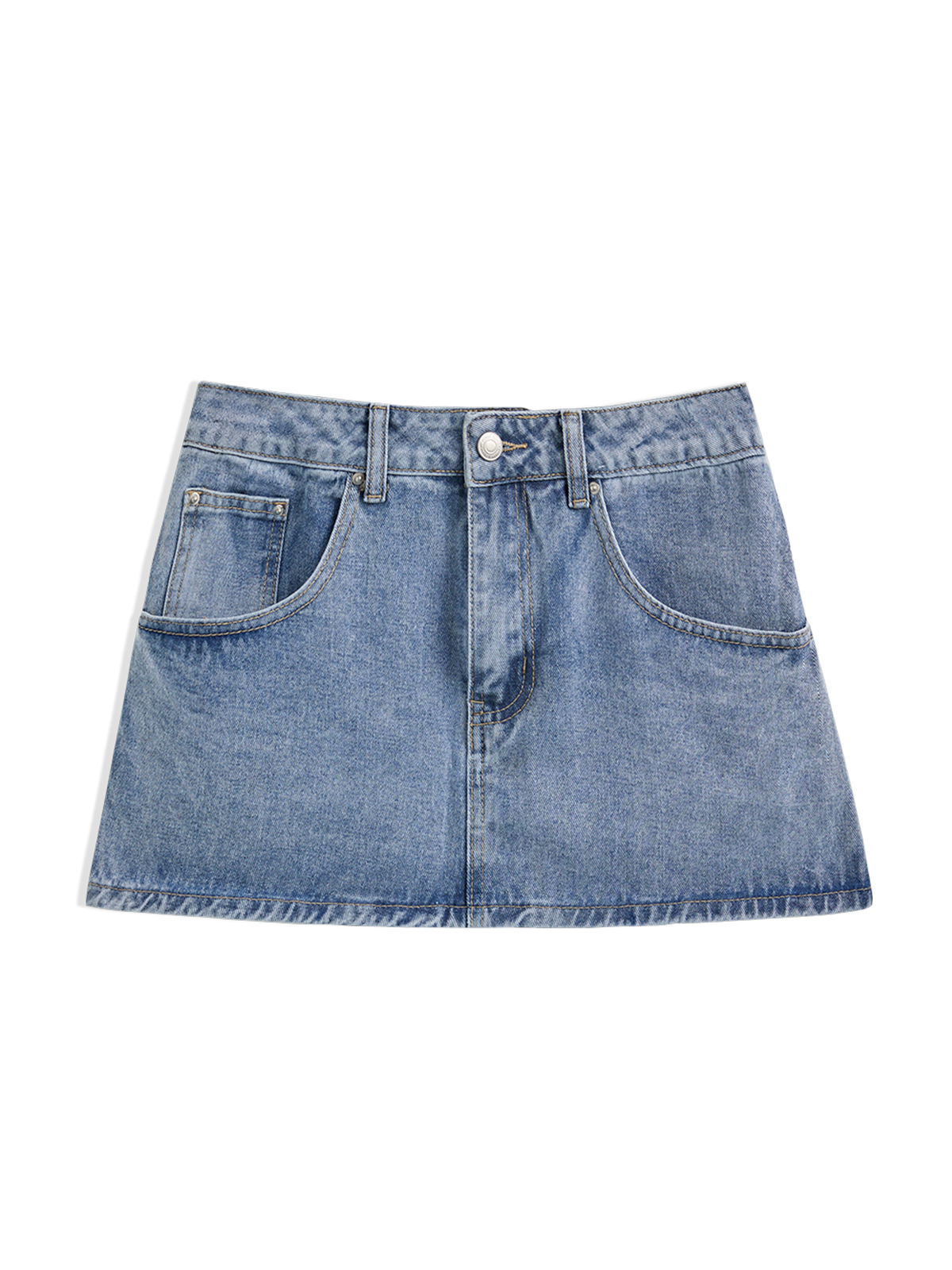 Vintage Blue Micro Denim Skirts-6