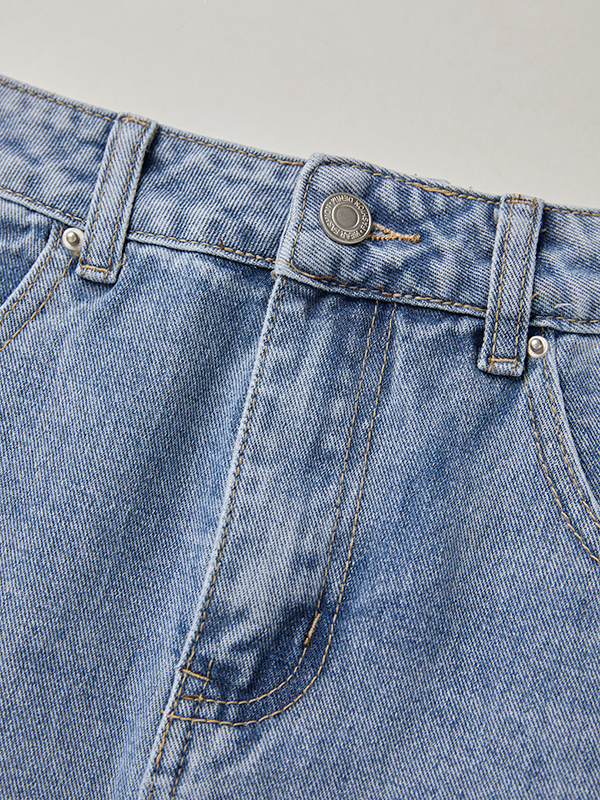 Vintage Blue Micro Denim Skirts-8