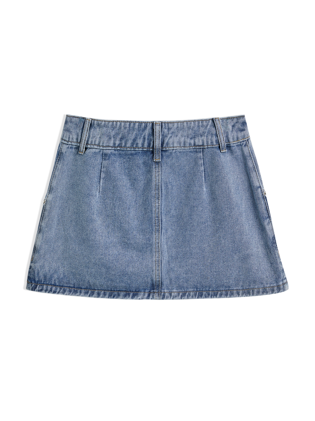 Vintage Blue Micro Denim Skirts-7