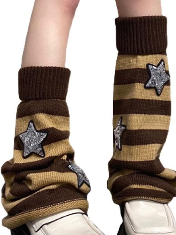 Sequin Star Striped Leg Warmer-1