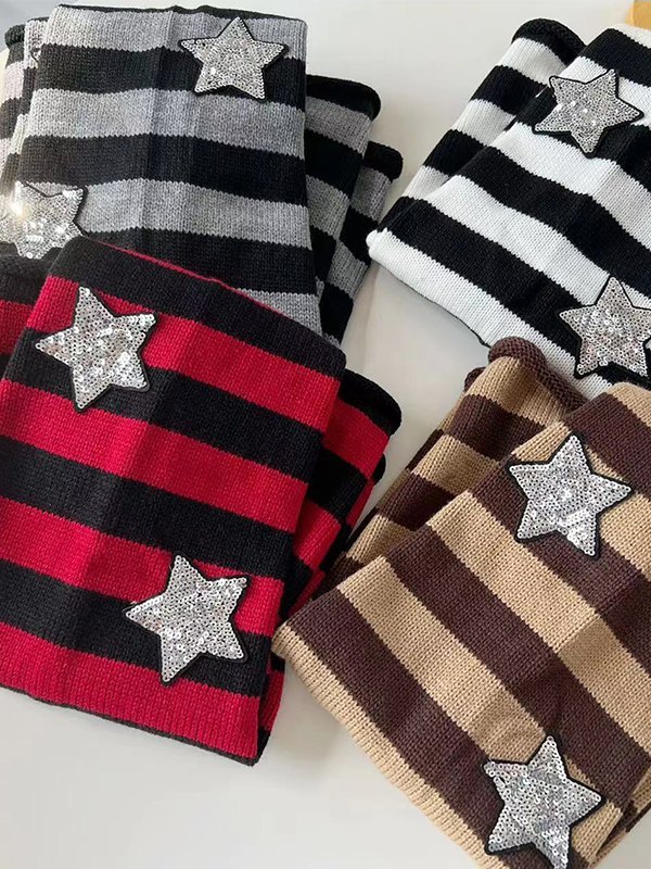 Sequin Star Striped Leg Warmer-2