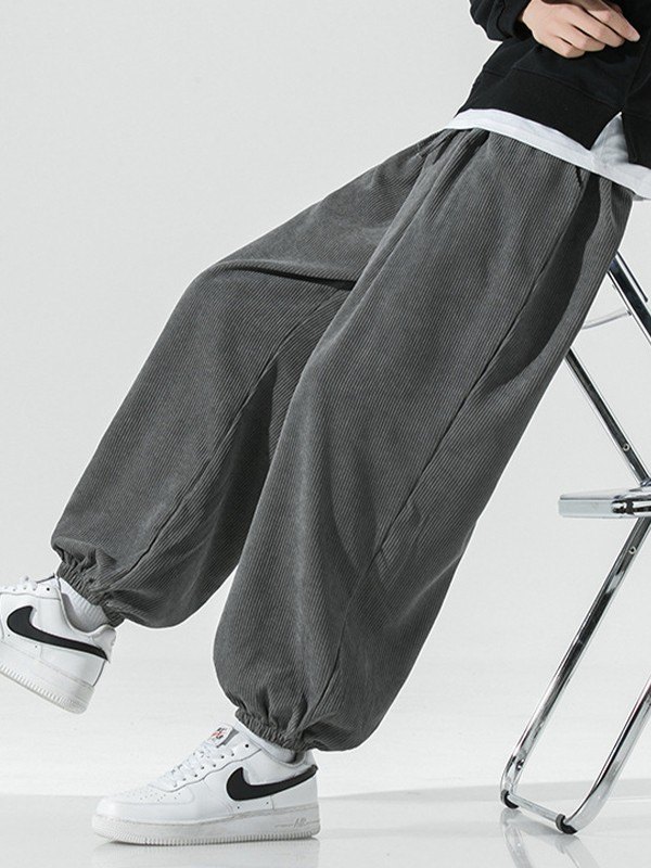 Men's Corduroy Loose Casual Jogger Pants-2