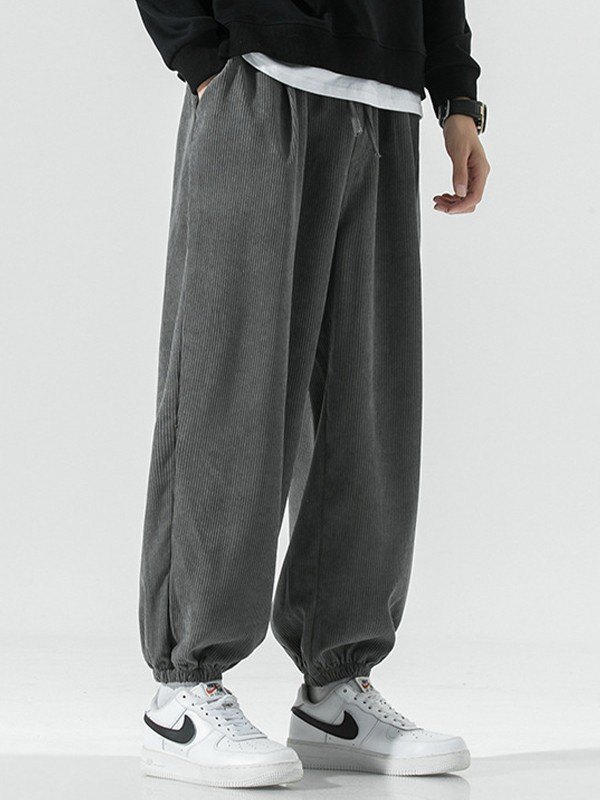 Men's Corduroy Loose Casual Jogger Pants-1