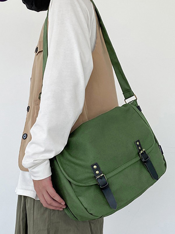 Vintage Large Canvas Messenger Bag-1