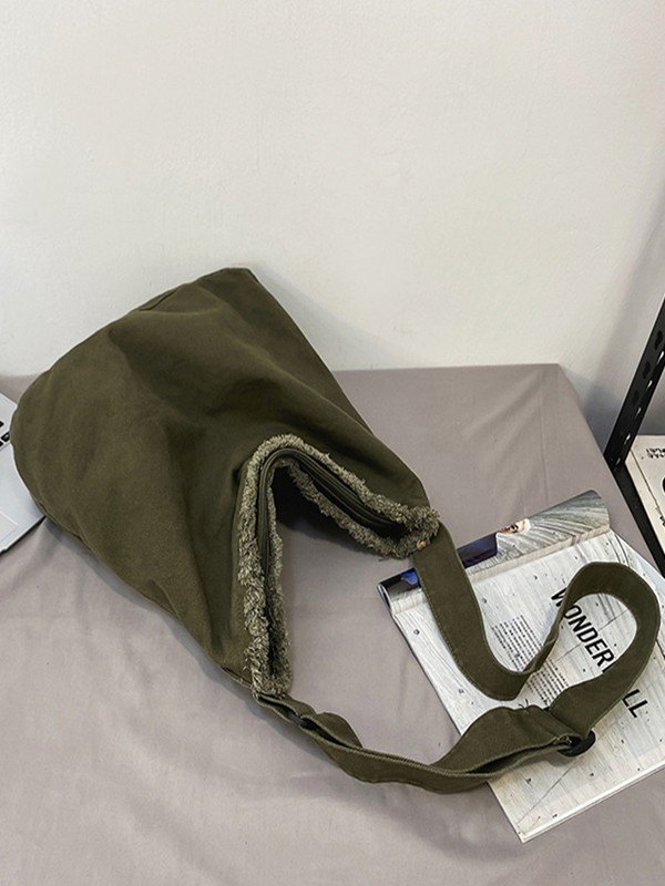 Fray Trim Large Crossbody Bag-4