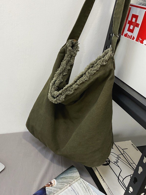 Fray Trim Large Crossbody Bag-3