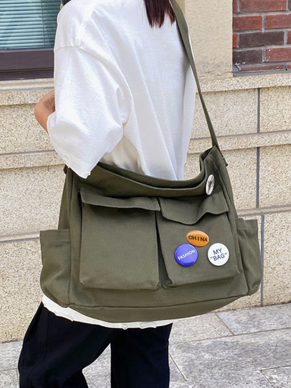 Badge Design Large Crossbody Bag-2