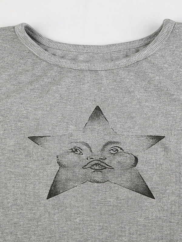 Adorable Star Print Slim Long Sleeve Knit-4